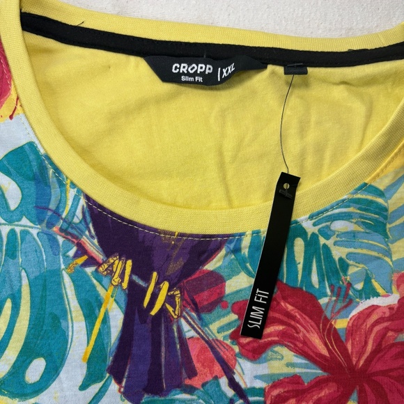 Cropp Slim Fit Mens XXL T-Shirt Toucan Hawaiian Graphic Tee Tropical/Beach NEW - Picture 4 of 8